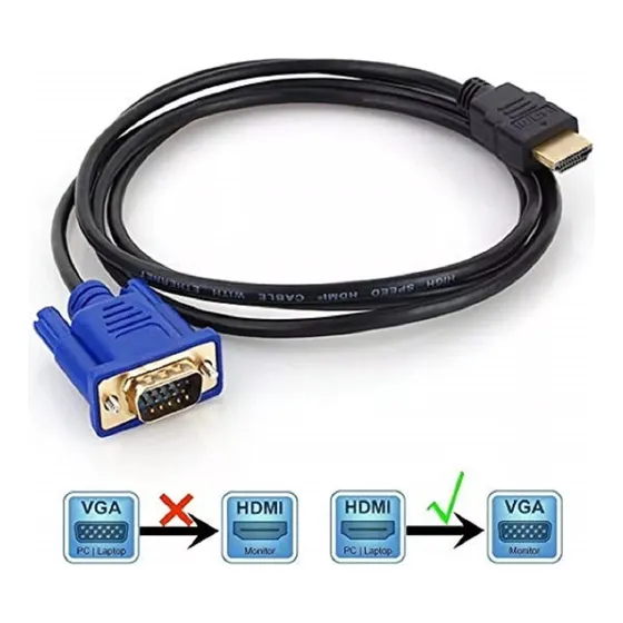 Cable Adaptador Hdmi-macho A Vga-macho 1.8mts