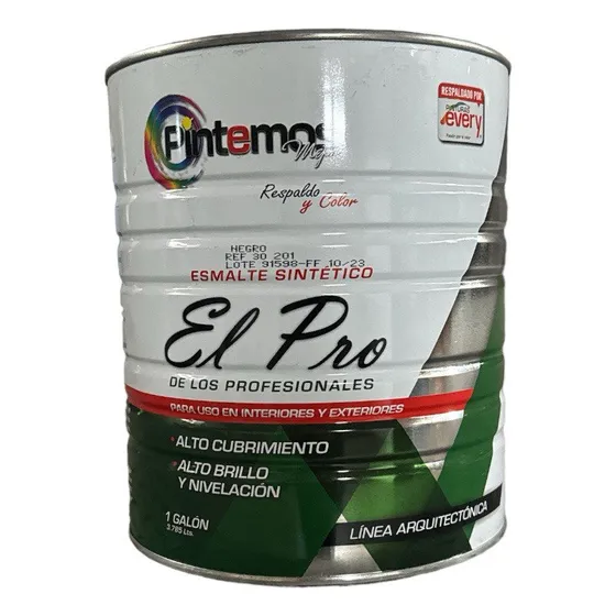 Pintura En Esmalte Negro Brillante Pintemos Galon 