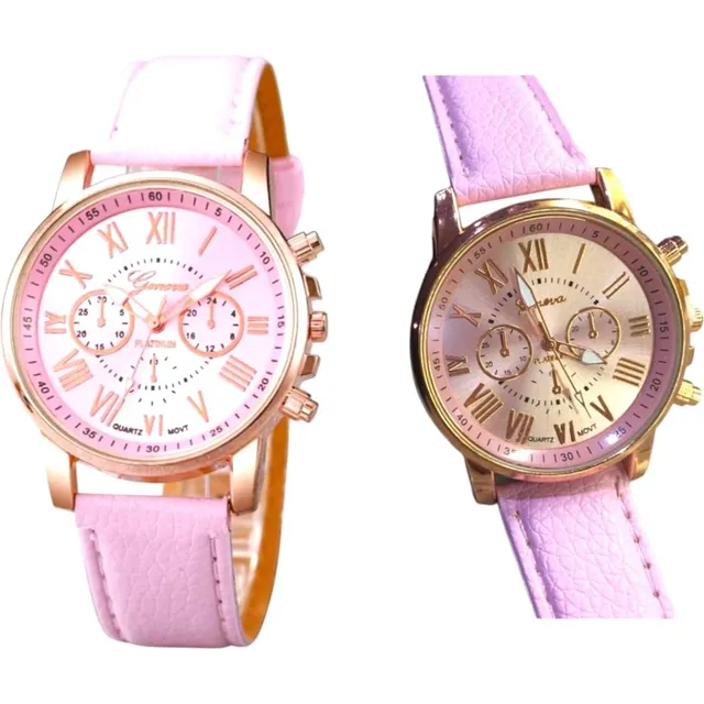 Reloj Pulsera Geneva Dama Dorado Cuero