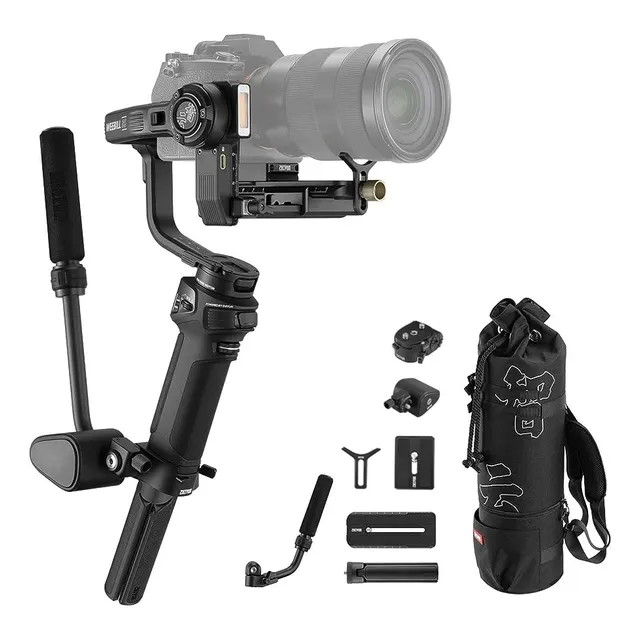 Estabilizador de cardán Zhiyun Weebill 3s Combo LED con mango en E, color negro