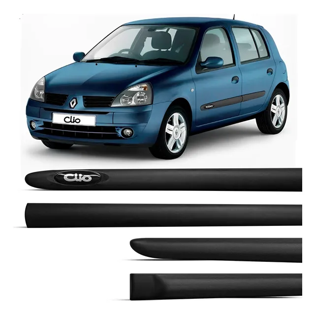 Kit Borrachão Friso Lateral Clio 2000 Em Diante 4 Portas