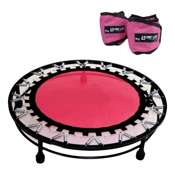 Jump Pink Profissional Cama Elástica + Caneleira2 Kg Pink