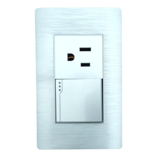 Enchufe De Luz Con Un Contacto Y Un Apagador Metálico Enchufe De Luz Con Un Contacto Y Un Apagador Metálico