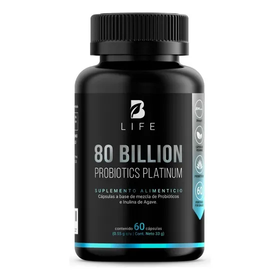 80 Billones De Probiótics platinum 60 Cápsulas Con 11 Cepas B Life