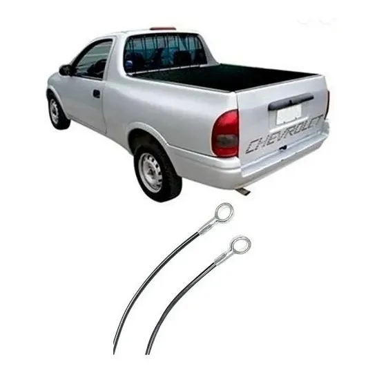 Par Cabo De Aço Tampa Traseira Caçamba Pick Up Corsa Todos