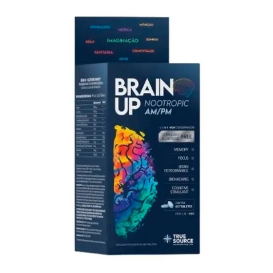 Nootrópico Brain Up Am/pm 60 Tabletes True Source Sabor Sem sabor