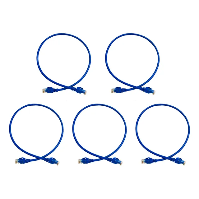 Patchcord Utp Cat6 60cm Azul P6006l 100%cobre Enson 5 Piezas