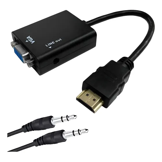 Adaptador Vga Para Hdmi - Para Transformar Tv Em Monitor 