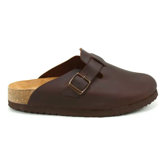 Zuecos Mujer Ringo Tipo Birk De Cuero Vacuno Natural Premium