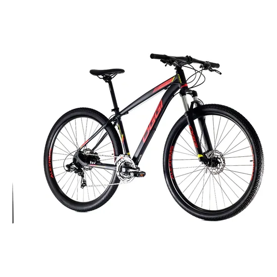 Bicicleta mountain bike Oggi Hacker HDS 2020 R29 tamanho do uadro 17" - preto/vermelho/amarelo