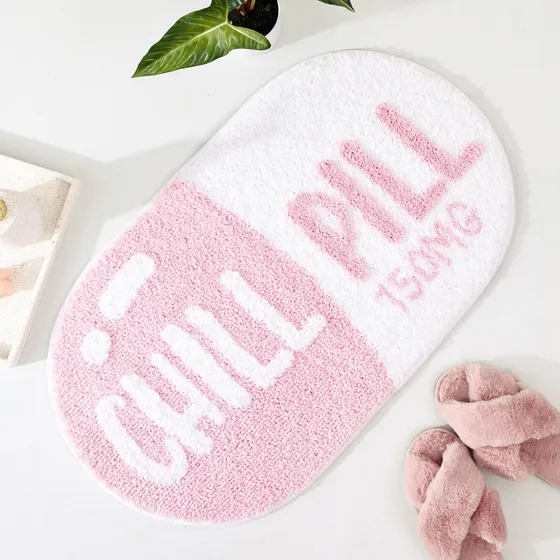 Tapete Baño Antideslizante Color Rosa Para Forma Linda Tina