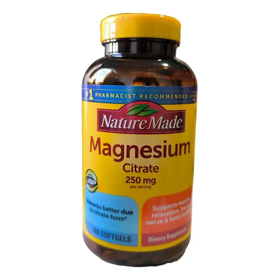 Citrato De Magnesio De 250 Mg. Importado 180 Cápsulas 