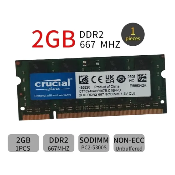 Memoria Ram Laptop 2gb Ddr2 Pc2-5300/667mhz Pc2-6400/800mhz