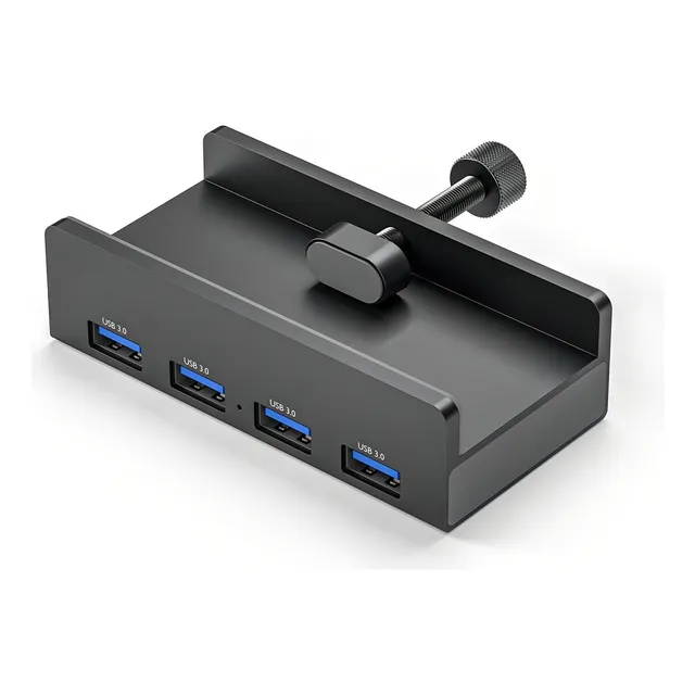 Clip Hub Adaptador Orico 4 Puertos Usb 3.0 + Puerto Energía Color Negro