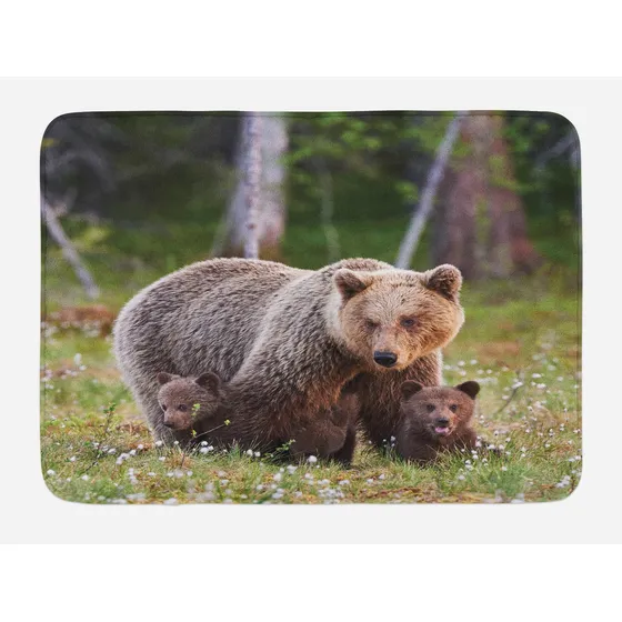 Alfombrilla Baño Para Proteger Cachorro Bosque Finland Felpa