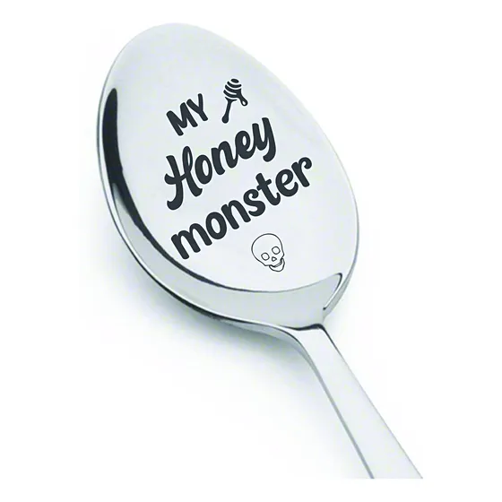 Cuchara Grabada Regalo Para Amante Miel Cumpleaño Hombr Mi 