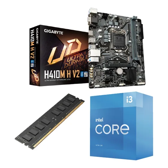 Combo Motherboard Giga H410m H V2 + I3 10105+ Memoria De 8gb