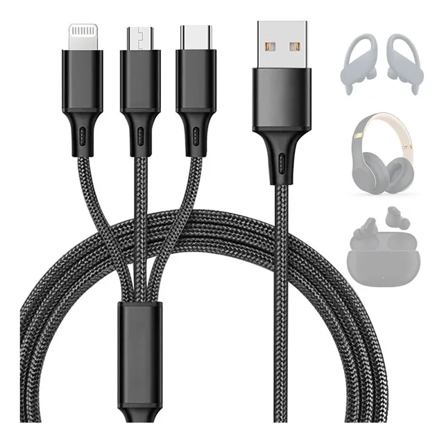 Cabo 3 Em1 Carregar  Tipo-c Compatível iPhone E Samsung