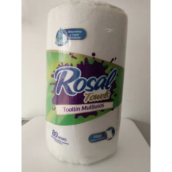 Toallin Rosal Towels Bulto X 24 Rollos De 80 Hojas 