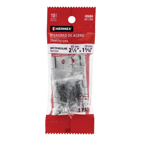 Caja Con 36 Set Con 2 Bisagras Rectangulares 2-1/2, Acero Pu