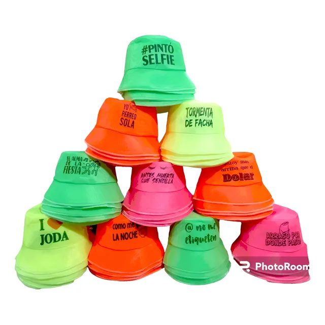 Piluso Fluo Con Frase X10 Cotillón Carioca Para Fiesta Colores Lisos Fluo