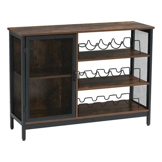Gabinete De Bar, Bufets De Cocina Con Soporte Y Portabotella Atigrado