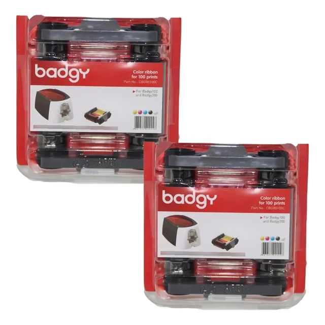 2 Cintas Ribbon Evolis Impresora Badgy 100 Y 200 Cbgr0100c