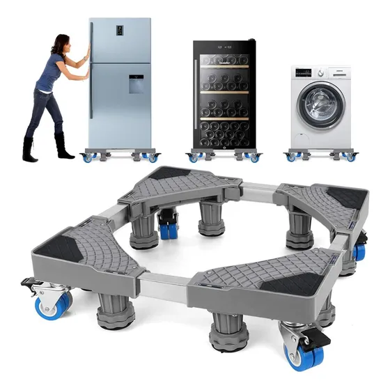 Soporte Ruedas Ajustable Reforzado Lavarropas Y Heladera M®