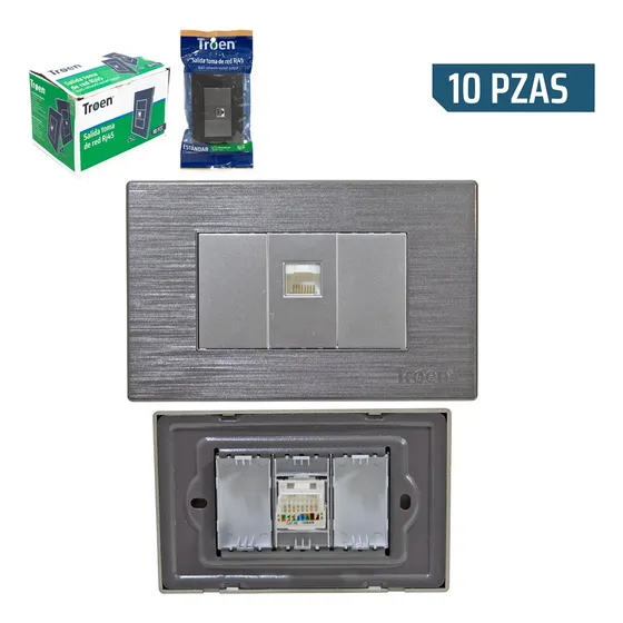 Toma Red Rj45 Gris Plata Troen