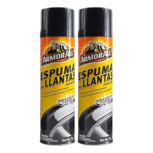 Espuma Limpieza Llantas Armor All 510g Brillo Negro 2 Piezas Color Blanco