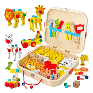 Juguete De Ensamblaje Con Bloques De Construcción Montessori Juguete De Ensamblaje Con Bloques De Construcción Montessori