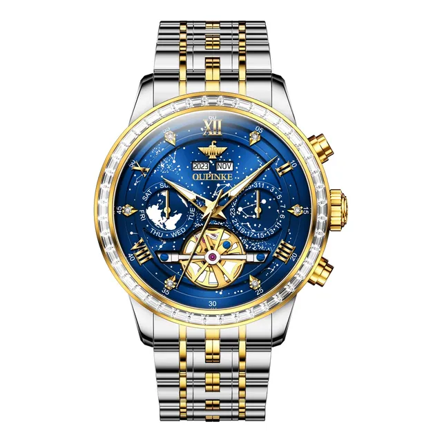 Oupinke Reloj Para Hombres Esqueleto Auto Winding Hw8yi