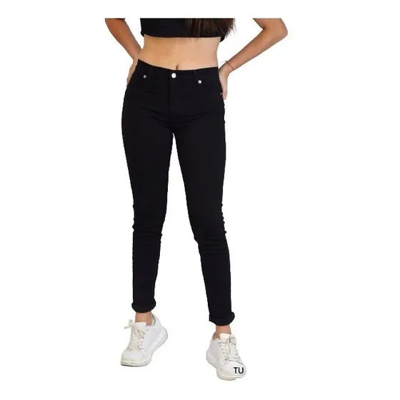 Jeans Para Damas Negro Stretch Marca Isle