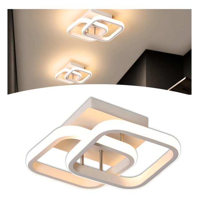 Plafon Luminária Led Moderno Duplo Quadrado De Embutir Plafon Luminária Led Moderno Duplo Quadrado De Embutir