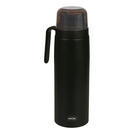 Termo Acero Inoxidable Pico Cebador Con Asa 1 Litro Mor Color Negro Mate