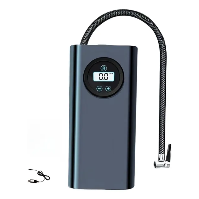 Bomba De Aire Eléctrica Neumático Coche Bicicleta Color Negro