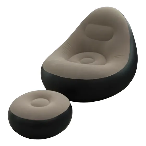 Sillón Puff Inflable Con Apoya Pies Portátil Living Hogar