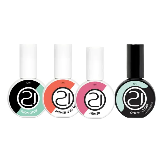Kit Nails 21 C/ Preparadores + Capa Base Onefix Á Escolher