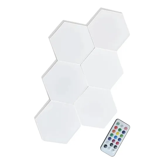 Pack 6 Luces Paneles Hexagonales Led Rgb + Control Remoto