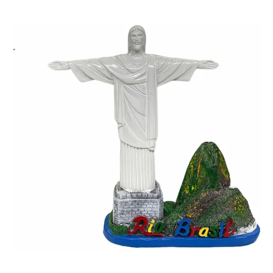 Enfeite Imagem Estátua Cristo Redentor Resina Lembrança Rio