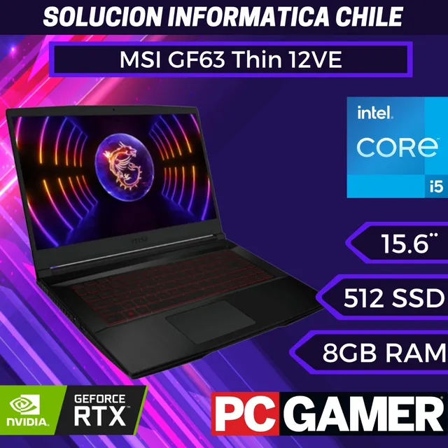 Msi Gf63 Thin 12ve I5-12450h 8 Gb 512 Gb Ssd Rtx 4050 6gb