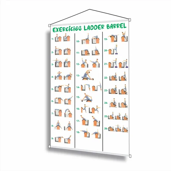 Banner Pilates Exercícios Aparelho Ladder Barrel Alongamento