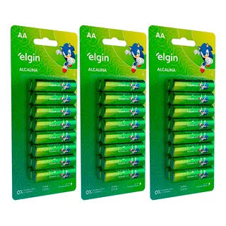 48 Pilhas Alcalina Elgin Aa Longa Duração Com 3 Cartelas 48 Pilhas Alcalina Elgin Aa Longa Duração Com 3 Cartelas