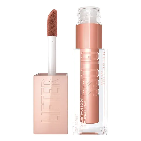 Brilho Labial com Ácido Hialurônico Promove Lábios Volumosos Hidratados e Cheios de Brilho com Aplicador XL para Make Glow Maybelline NY Lip Lifter Gloss Cor Stone 5.4ml