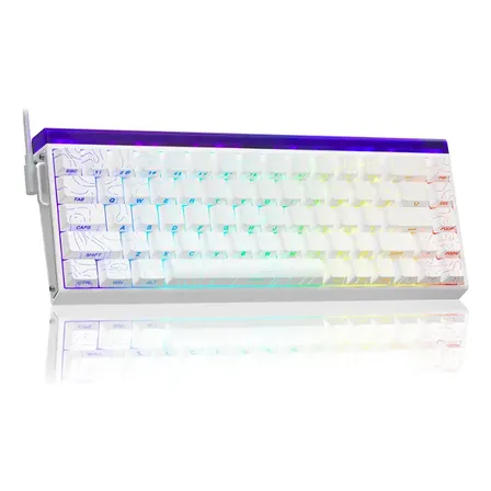 Teclado Gamer Magnetico Aula Hero 68 Blanco Topográfico 8khz Blanco Topográfico Inglés Us