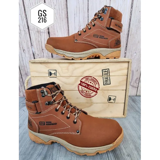 Botas Caterpillar En Cuero Y Cosidas Moda Colombiana