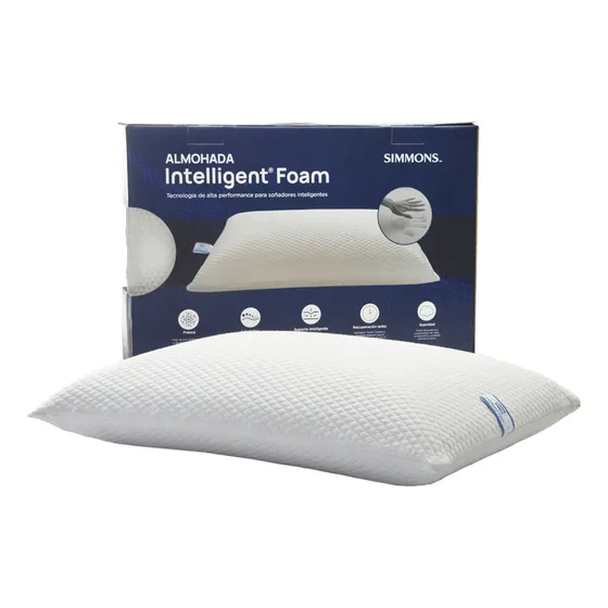Almohada inteligente Simmons Foam Intelligent Foam tradicional 60cm x 40cm x 14cm blanca