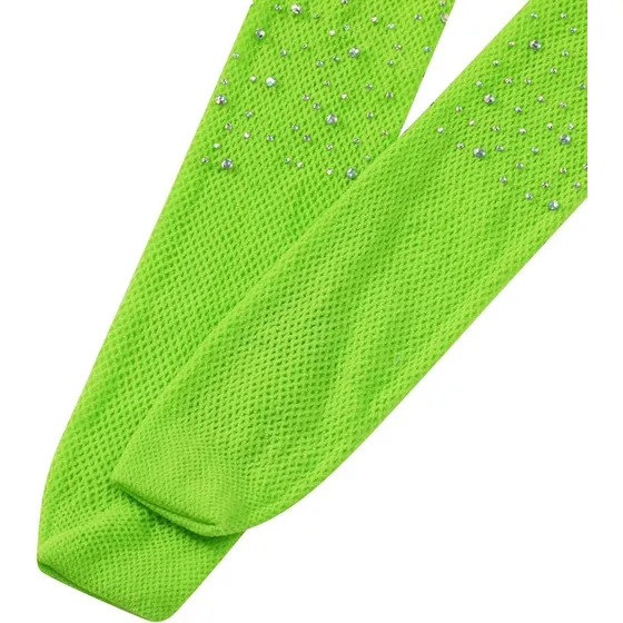Medias De Mallas Verdes Fluorescentes Con Cristales