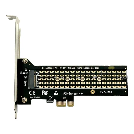 Placa Pci-e X1 Adaptador Para Ssd M2 Nvme 4.0/3.0 Em2-5106