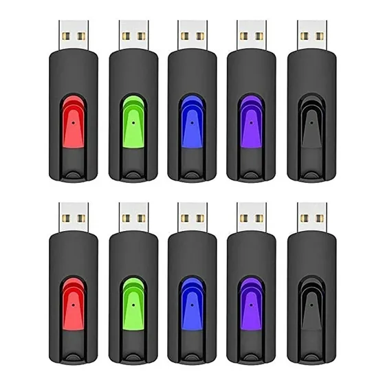 Memoria Usb 2.0 Topesel De 8 Gb, Plateado, 10 Piezas